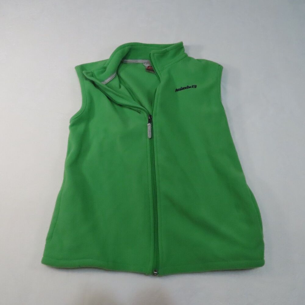 Avalanche Outdoor Supply Fleece Zip Vest Girls 12 / Women's Small Kelly Green